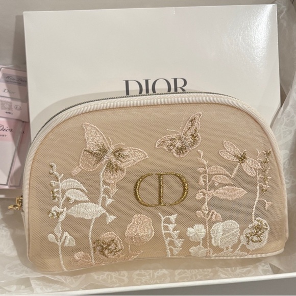 Dior Beige Embroidered Women's cosmetic pouch - Picture 1 of 4